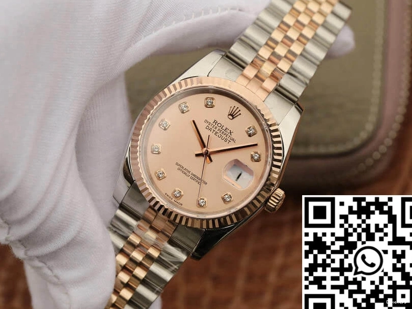Pink Dial Factory 116231 Rolex Diamond-set Datejust 36MM GM 0509